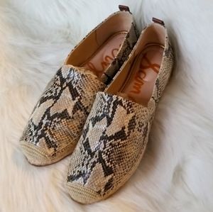Woman's SAM EDELMAN Kesia Espadrille Flat in Python Snakeskin Sz 10.5